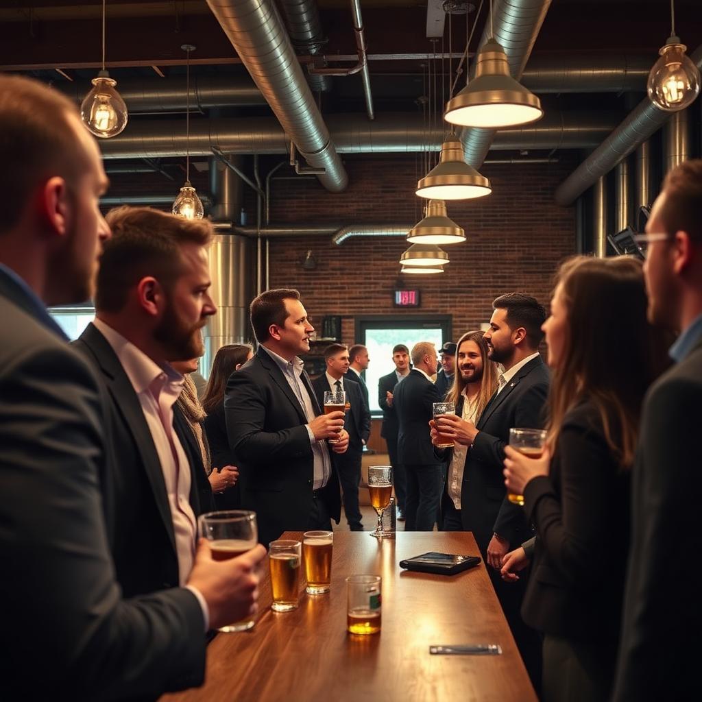 Corporate networking event at the brewery