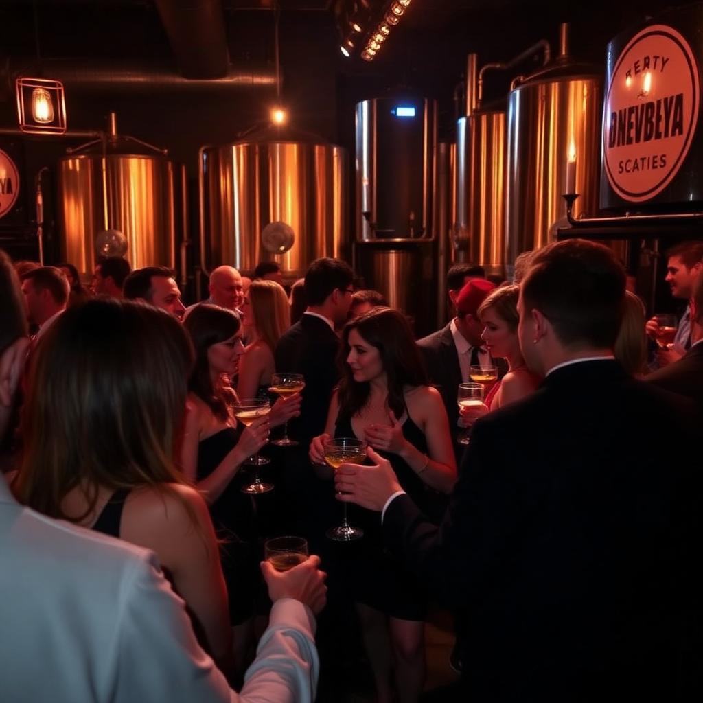 Private party gathering in the brewery